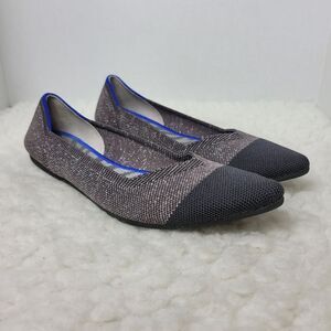 Rothy's Twilight MetallicThe Point Women's Size 8 Brown Black Cap Shoes